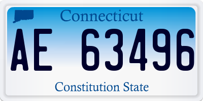 CT license plate AE63496