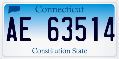CT license plate AE63514