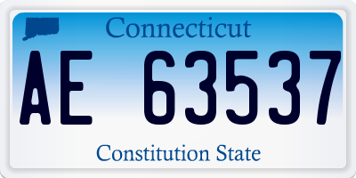 CT license plate AE63537