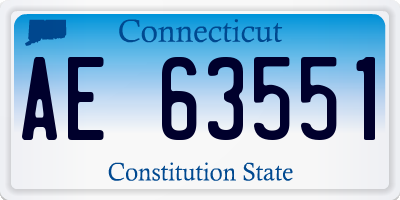 CT license plate AE63551