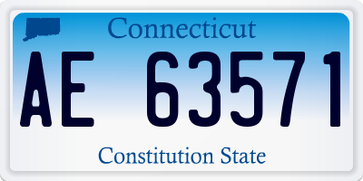 CT license plate AE63571