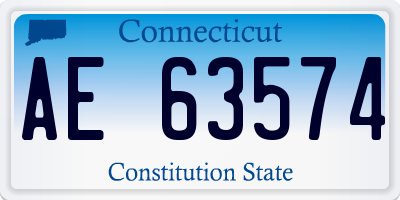 CT license plate AE63574