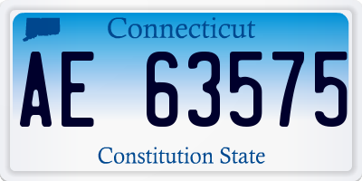 CT license plate AE63575