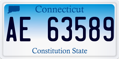 CT license plate AE63589