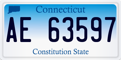 CT license plate AE63597