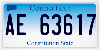 CT license plate AE63617