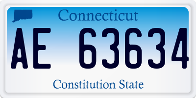 CT license plate AE63634