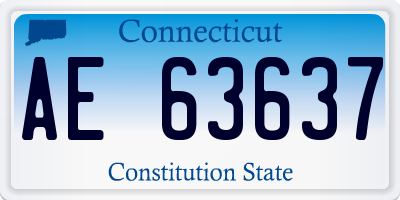 CT license plate AE63637