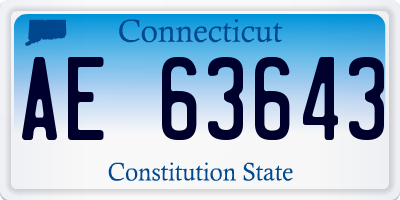 CT license plate AE63643
