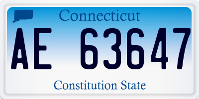 CT license plate AE63647