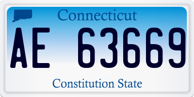 CT license plate AE63669