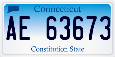 CT license plate AE63673