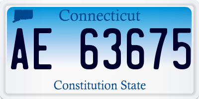 CT license plate AE63675