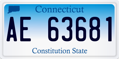 CT license plate AE63681
