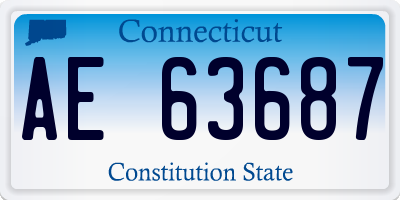 CT license plate AE63687