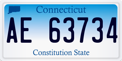 CT license plate AE63734