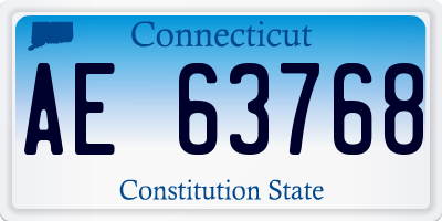 CT license plate AE63768