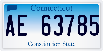CT license plate AE63785