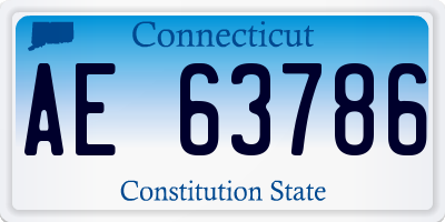 CT license plate AE63786