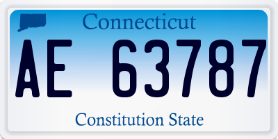 CT license plate AE63787