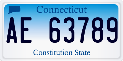 CT license plate AE63789