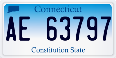 CT license plate AE63797