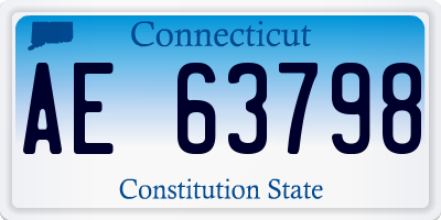CT license plate AE63798