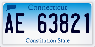 CT license plate AE63821