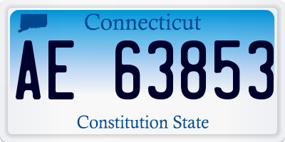 CT license plate AE63853