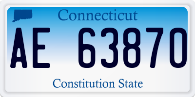 CT license plate AE63870