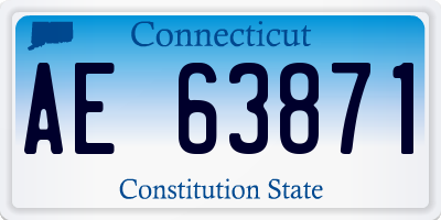 CT license plate AE63871