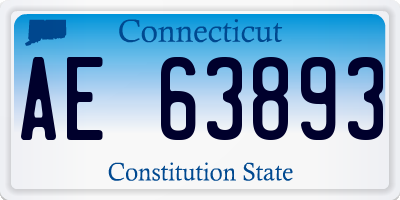 CT license plate AE63893