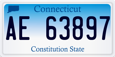 CT license plate AE63897