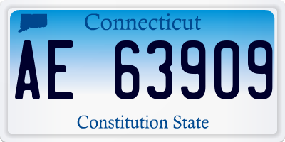 CT license plate AE63909