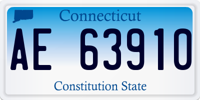 CT license plate AE63910