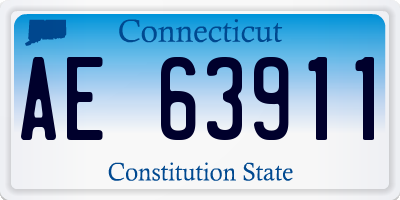 CT license plate AE63911