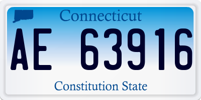 CT license plate AE63916