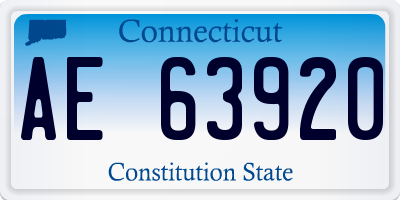 CT license plate AE63920