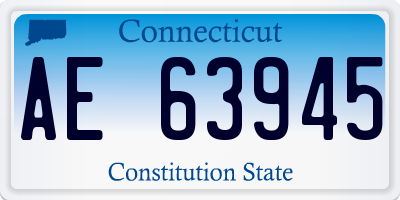 CT license plate AE63945