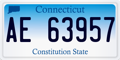CT license plate AE63957
