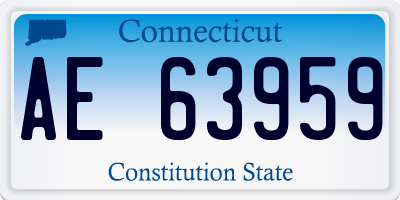 CT license plate AE63959
