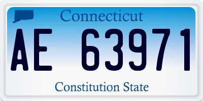 CT license plate AE63971