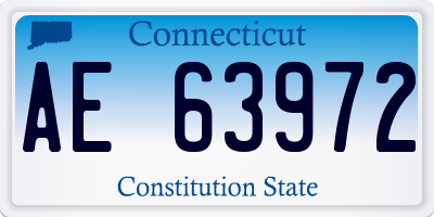 CT license plate AE63972