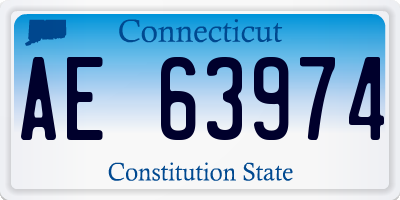 CT license plate AE63974