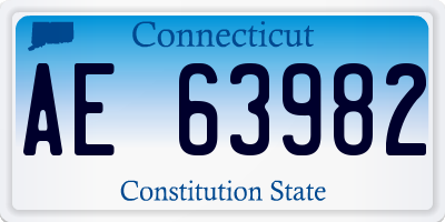 CT license plate AE63982