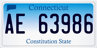 CT license plate AE63986