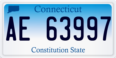 CT license plate AE63997