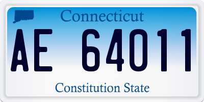 CT license plate AE64011