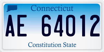 CT license plate AE64012