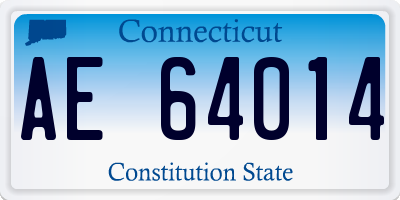 CT license plate AE64014